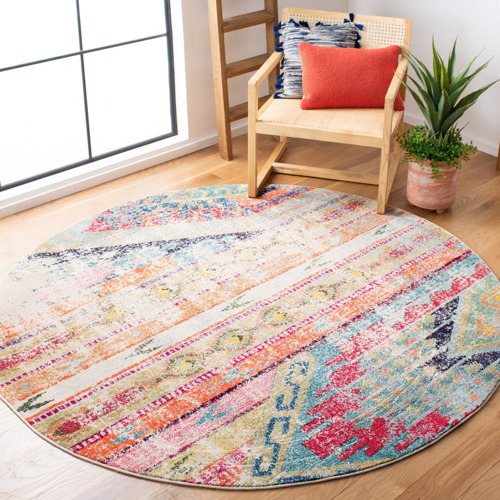 Safavieh Monaco Multi 7 Ft X Round Area Rug Mnc222f 7r 7 Ft X Round Area Rug Mnc222f 7r