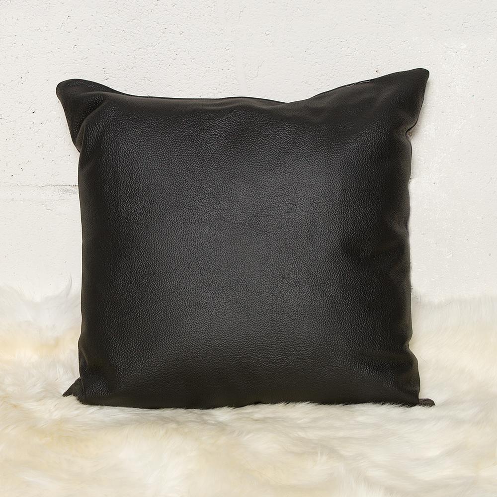 Torino Black 12 in. x 20 in. Cowhide Pillow676685025449 The Home Depot