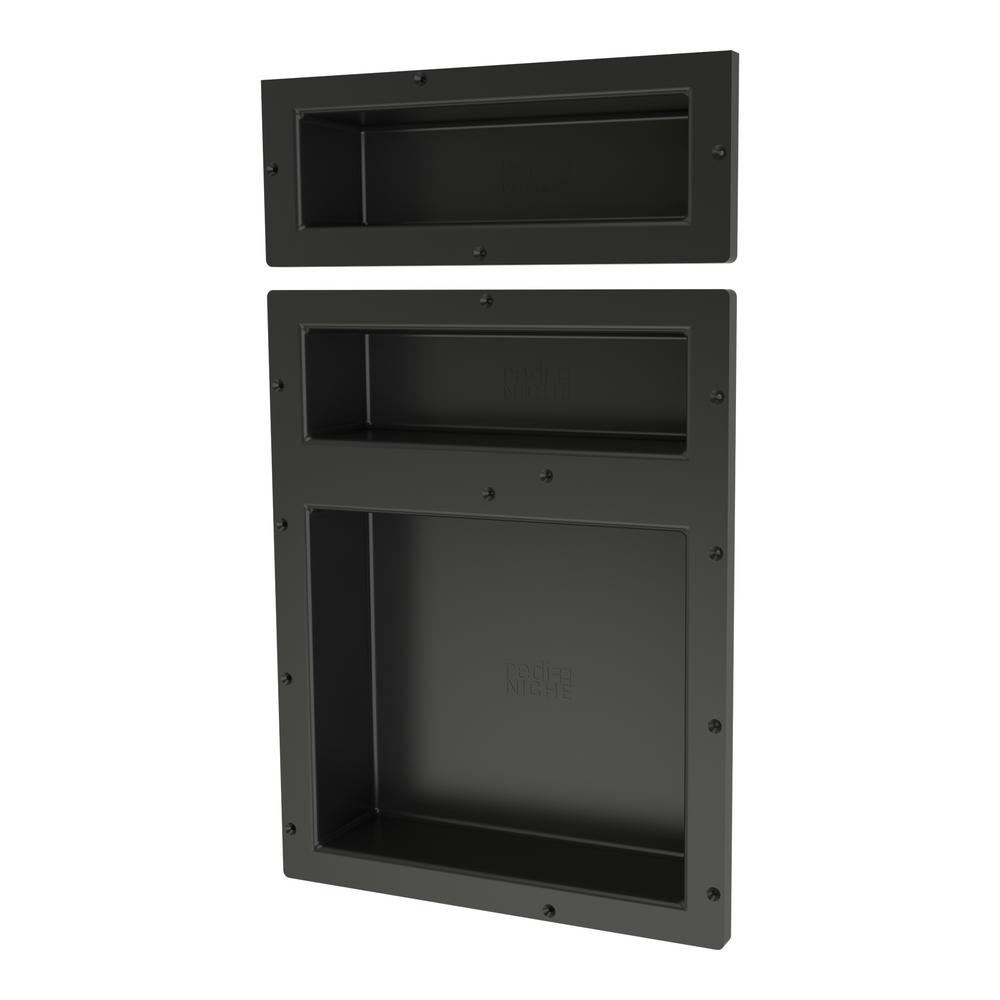 Tile Redi Redi Niche 16 in. x 26 in. Triple Shower Niche Set in Black