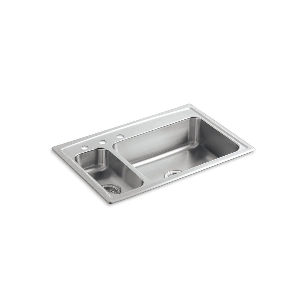 Kohler Stainless Steel Kitchen Sinks kohler staccato drop-in stainless steel 33 in. 4-hole double basin Kohler Stainless Steel Kitchen Sinks kohler staccato drop-in stainless steel 33 in. 4-hole double basin