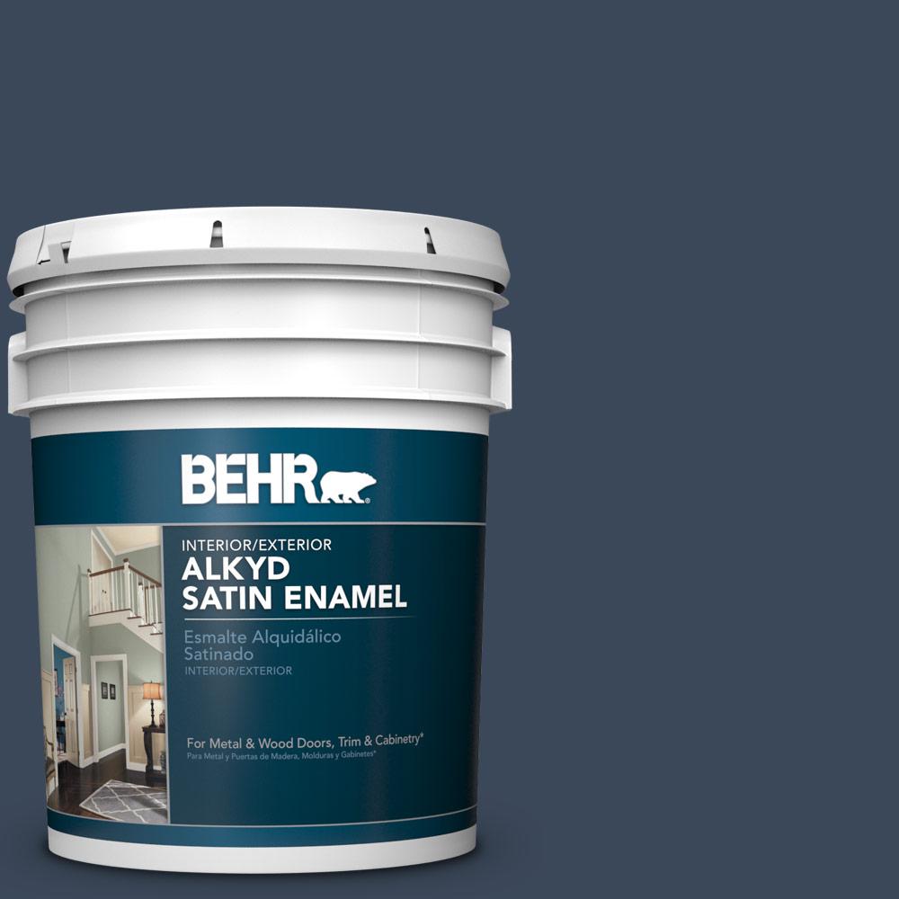 BEHR 5 gal. M5007 Very Navy Satin Enamel Alkyd Interior/Exterior
