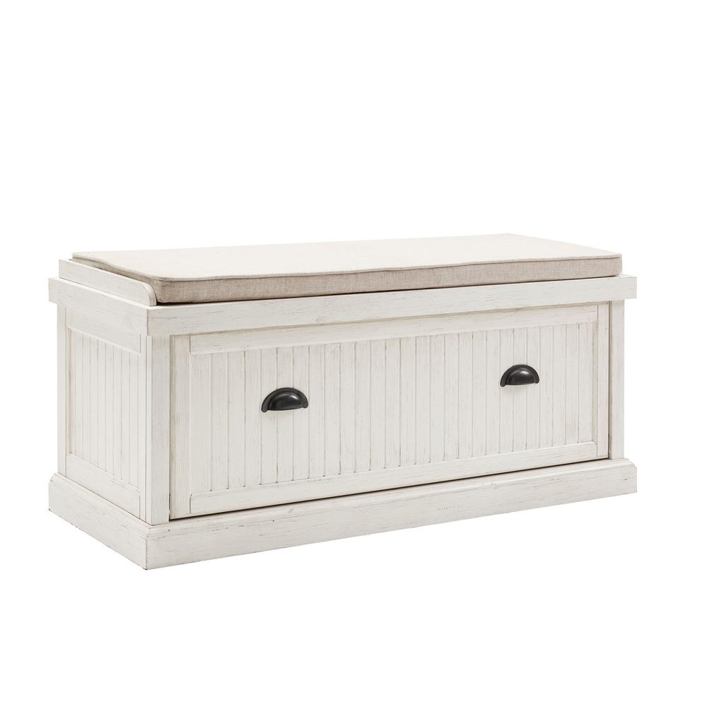 CROSLEY Seaside White Entryway Bench CF6011WH The Home Depot