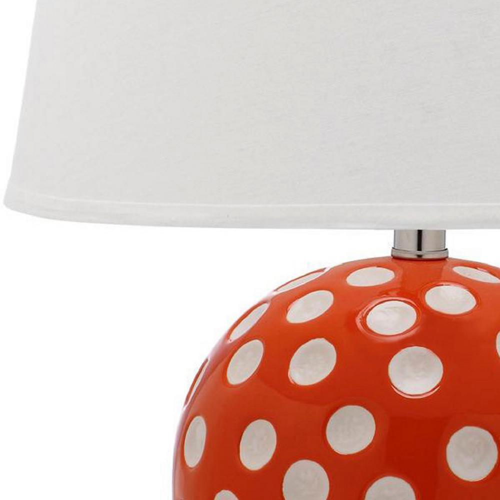 Safavieh Polka Dot Circle 21 In Orange Table Lamp With White Shade Safavieh Polka Dot Circle 21 In Orange Table Lamp With White Shade Set Of