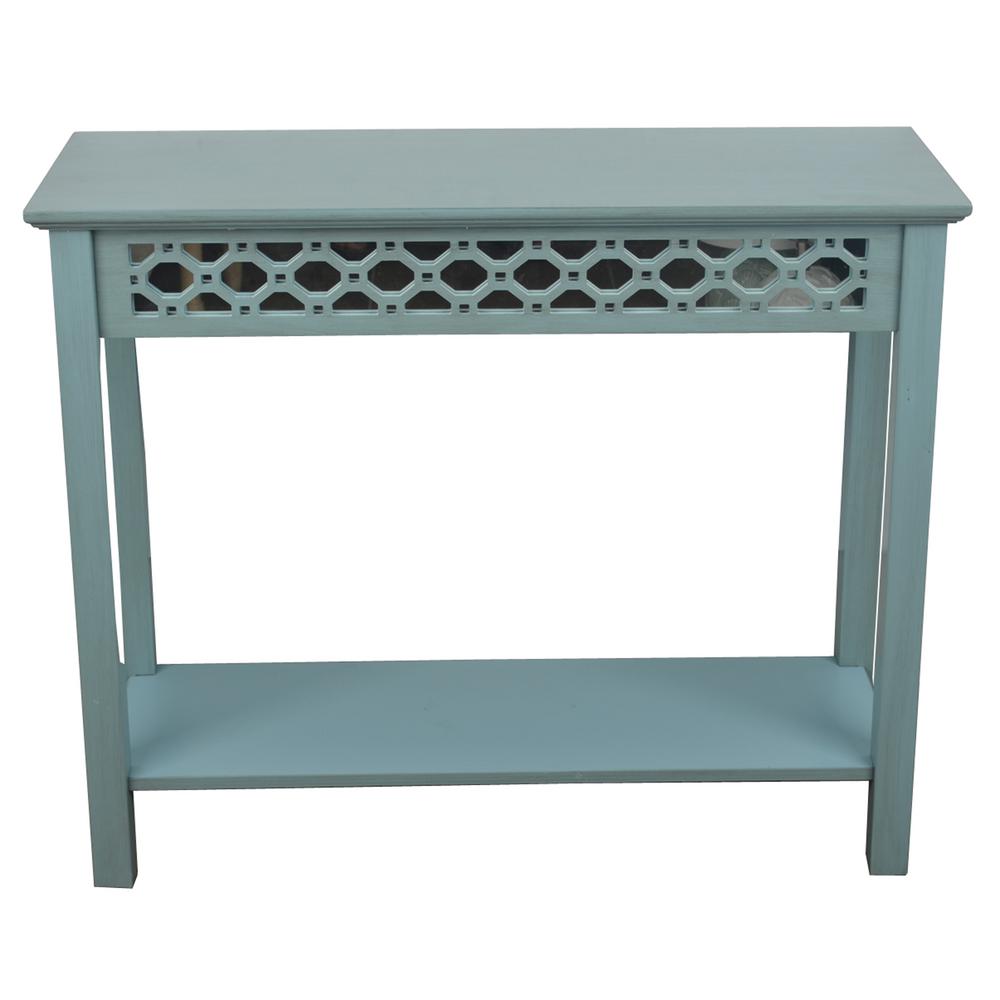 Decor Therapy Mirrored Antique Iced Blue Console Table Fr6365 The Decor Therapy Mirrored Antique Iced Blue Console Table Fr6365 The Home Depot