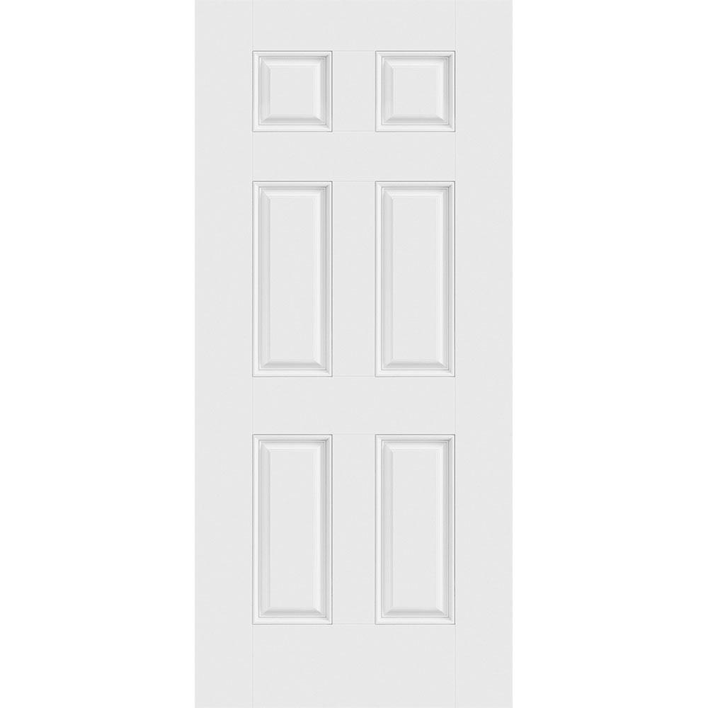 Masonite 36 in. x 80 in. 6-Panel Universal Reversible Primed Fiberglass