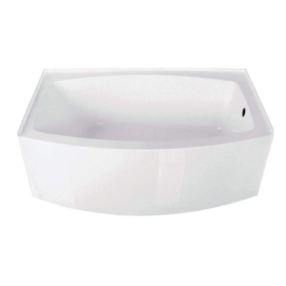 Aqua Eden 60 in. Acrylic Right Drain Rectangular Alcove Soaking Bathtub