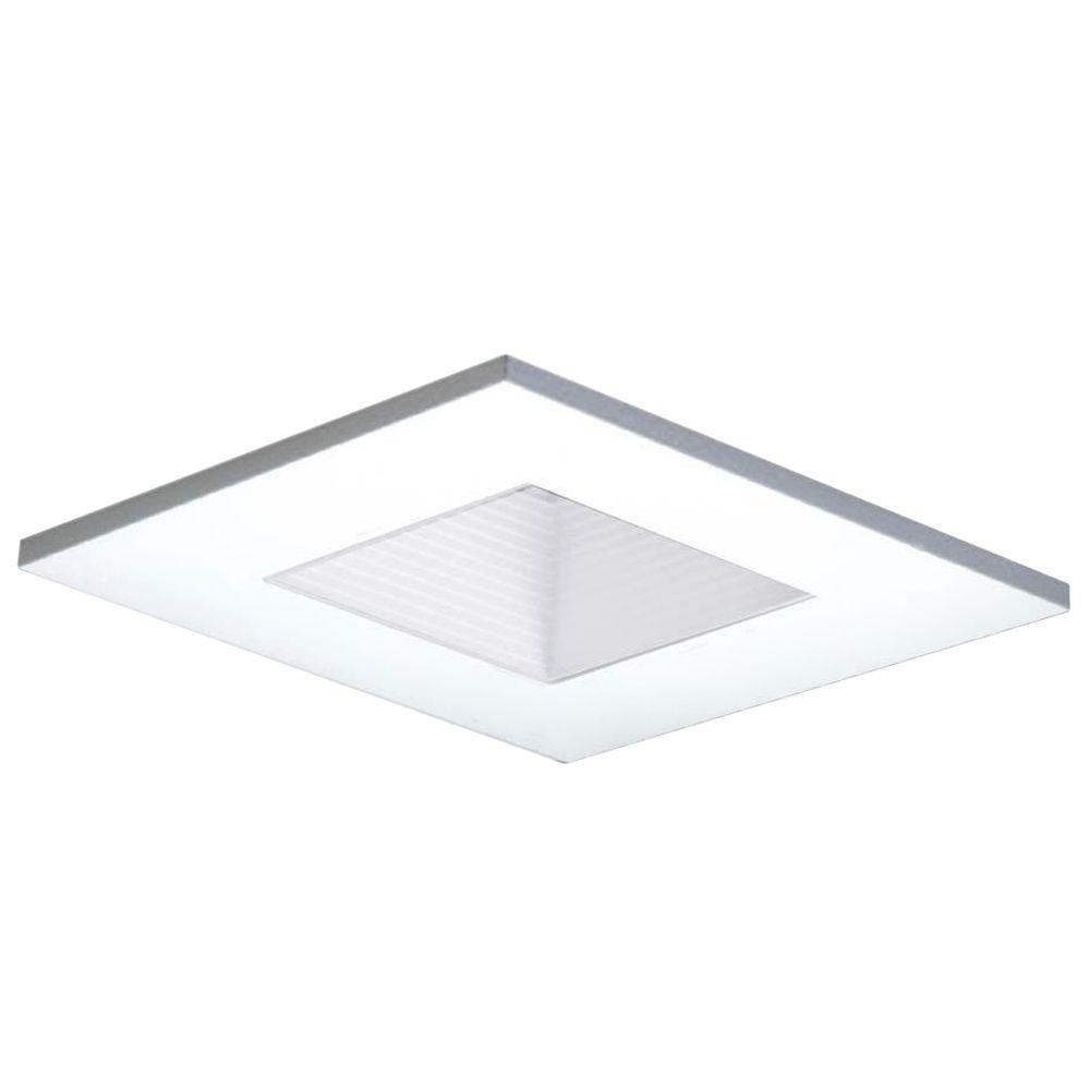 Halo 3 in White Recessed Ceiling Light Square Adjustable Baffle