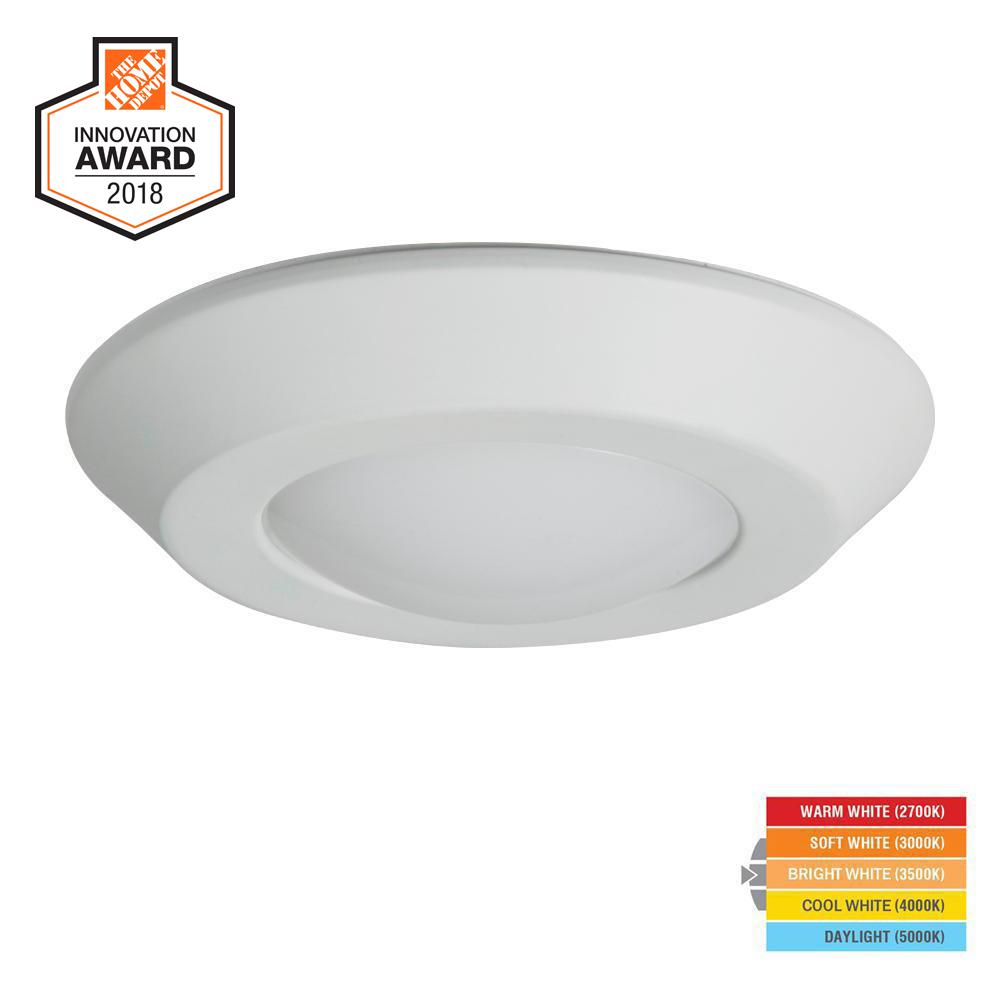 Halo Recessed Lighting The Home Depot Bld 4 In White Integrated Led Recessed Ceiling Mount Light