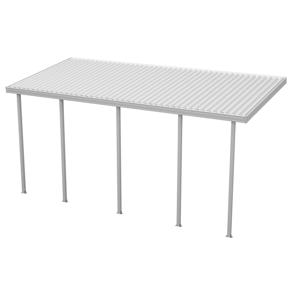 Integra 14 ft. x 12 ft. White Aluminum Attached Solid ...