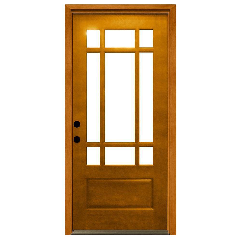 Steves &amp; Sons 32 in. x 80 in. Craftsman 9 Lite Stained