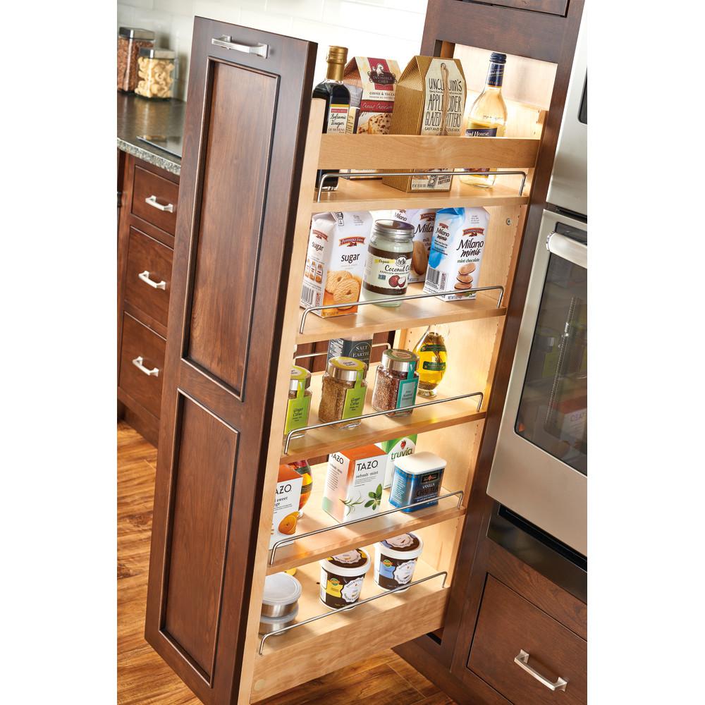 Rev A Shelf 43 375 In H X 8 In W X 22 In D Pull Out Wood Tall