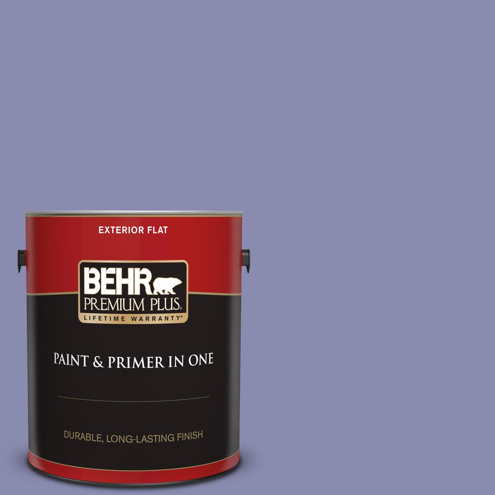 BEHR PREMIUM PLUS 1 gal. M5505 Violet Aura Flat Exterior Paint and