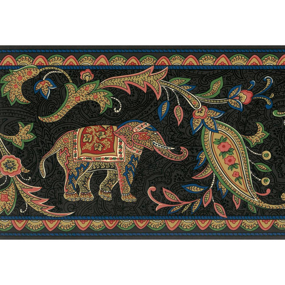Dundee Deco Falkirk Brin Black Green Blue Red Tribal Scene