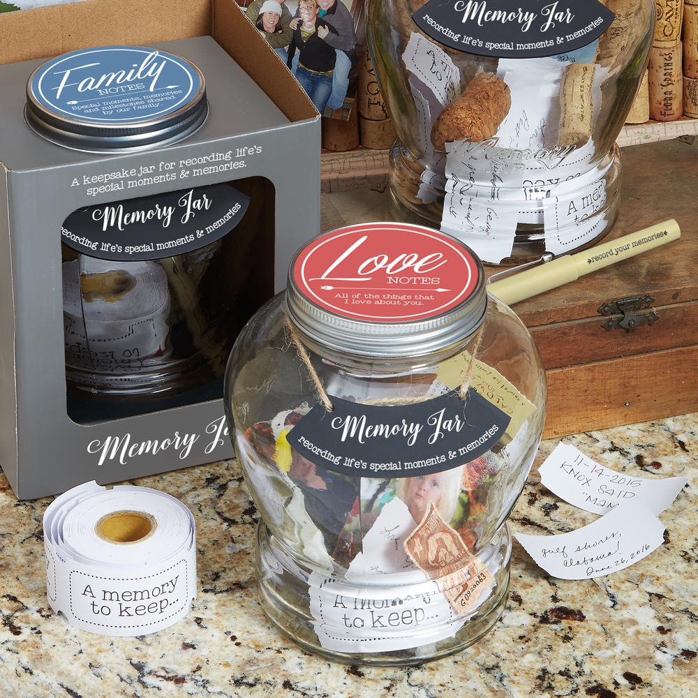 Stonebriar Collection Top shelf Clear Glass Love Notes Memory Jar