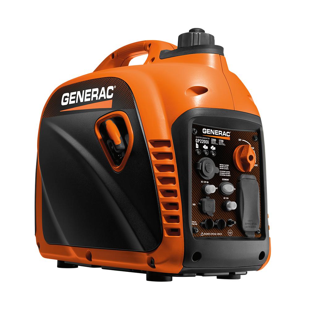 Generac Gp2200i 2200 Watt Gasoline Powered Recoil Started Residential Portable Inverter Generator