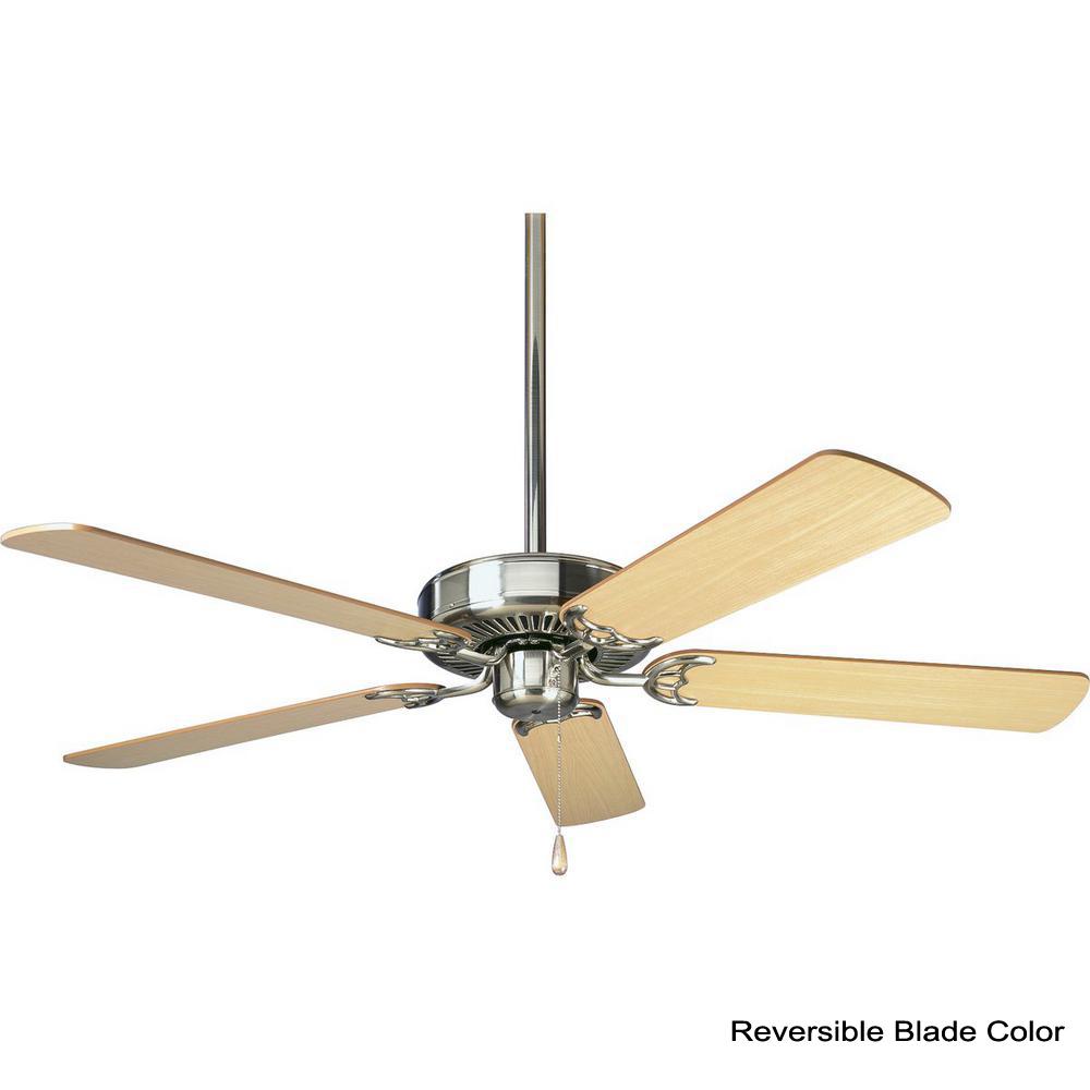 Progress Lighting Airpro Builder 52 In Indoor Brushed Nickel Classic Ceiling Fan