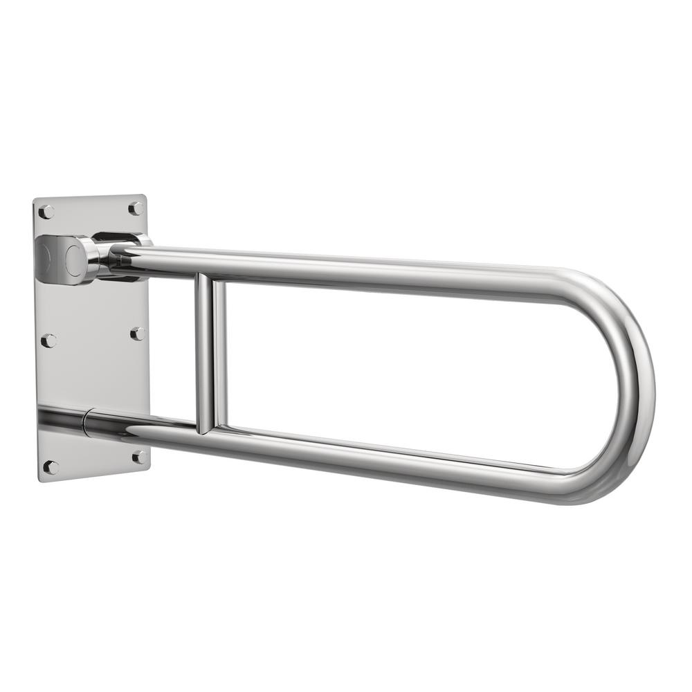 Moen 30 In X 1 1 4 In Flip Up Screw Grab Bar In Peened Stainless Steel