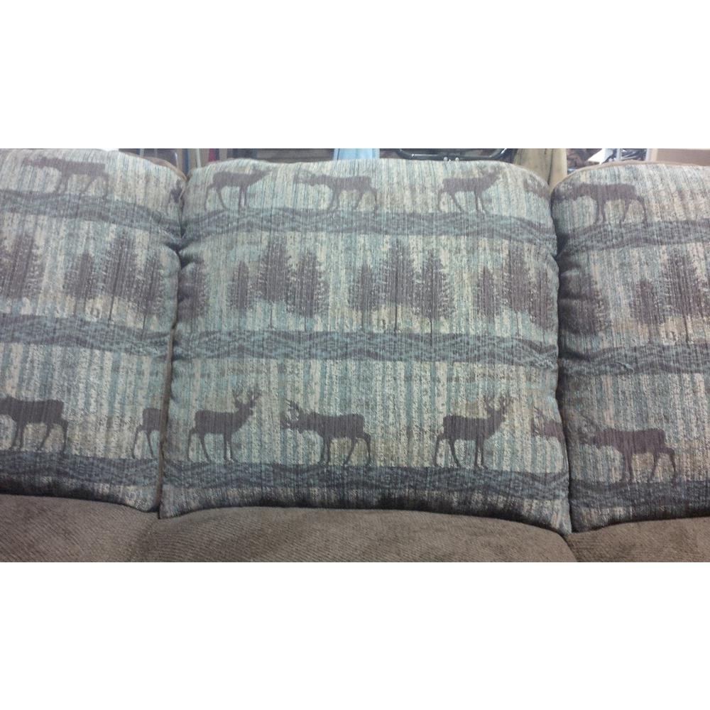 American Furniture Classics Lodge Ottoman Deer Teal Tapestry