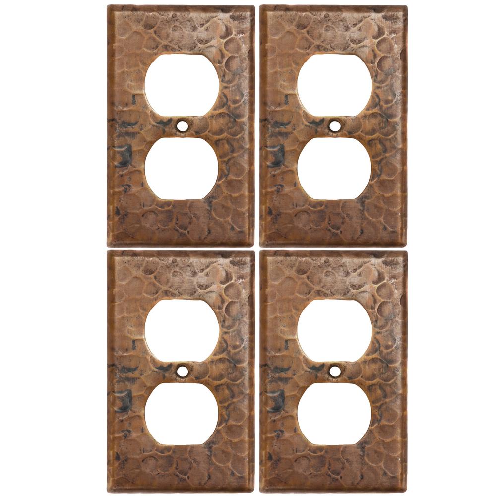 Rustic Brass Amerelle 84DDRB Steps Cast Metal Double Duplex Wallplate