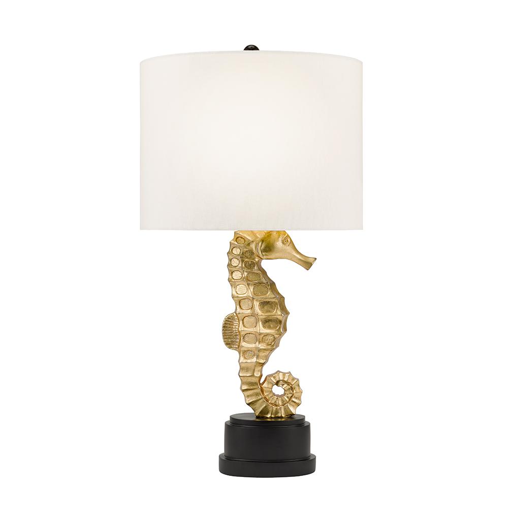 Cresswell 32 In Gold Leaf And Black Coastal Seahorse Table Lamp