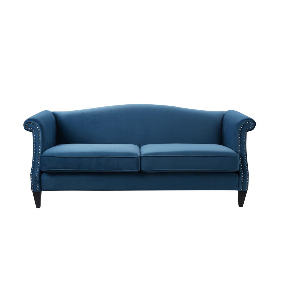 Jennifer Taylor Elaine Satin Teal Camel Back Sofa 63470 3 867 The Jennifer Taylor Elaine Satin Teal Camel Back Sofa