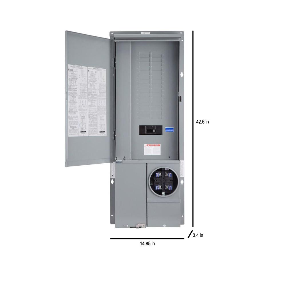 Square D Homeline 200 Amp 30 Space 42 Circuit Outdoor Ring Type Semi Flush Mount Solar Ready Main Breaker Plug On Neutral Csed Sc3042m200pf The Home Depot