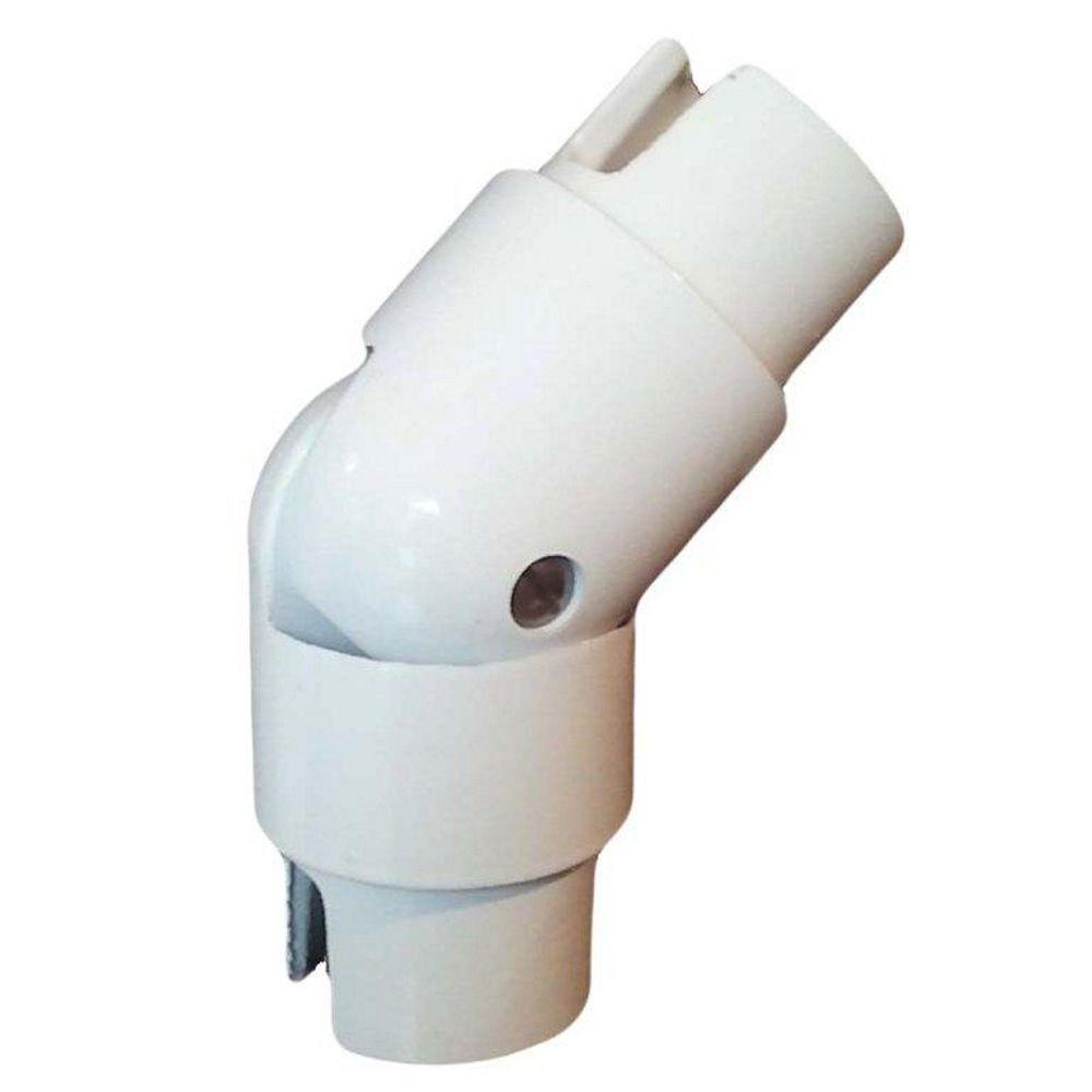 EZ Handrail 1.9 in. Aluminum Round ADA Handrail White Adjustable Angle