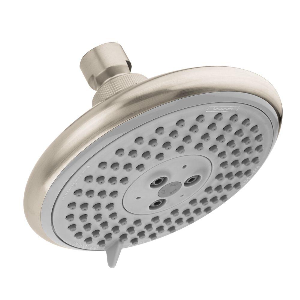 Hansgrohe Raindance E 120 3 Spray 5 In Air Showerhead Brushed Hansgrohe Raindance E 120 3 Spray 5 In Air Showerhead Brushed Nickel