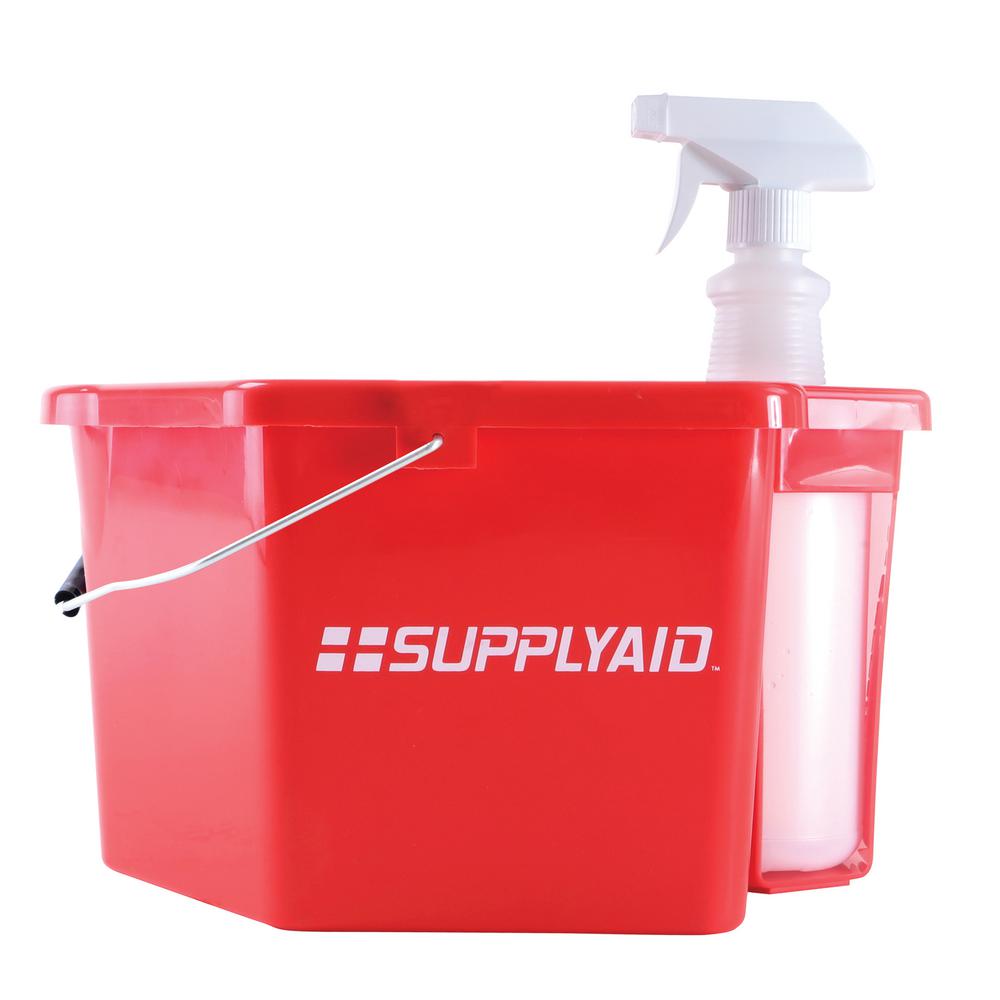 SUPPLYAID 1.5 Gal. Plastic Sanitizing Caddy Cleaning Bucket with 25 oz