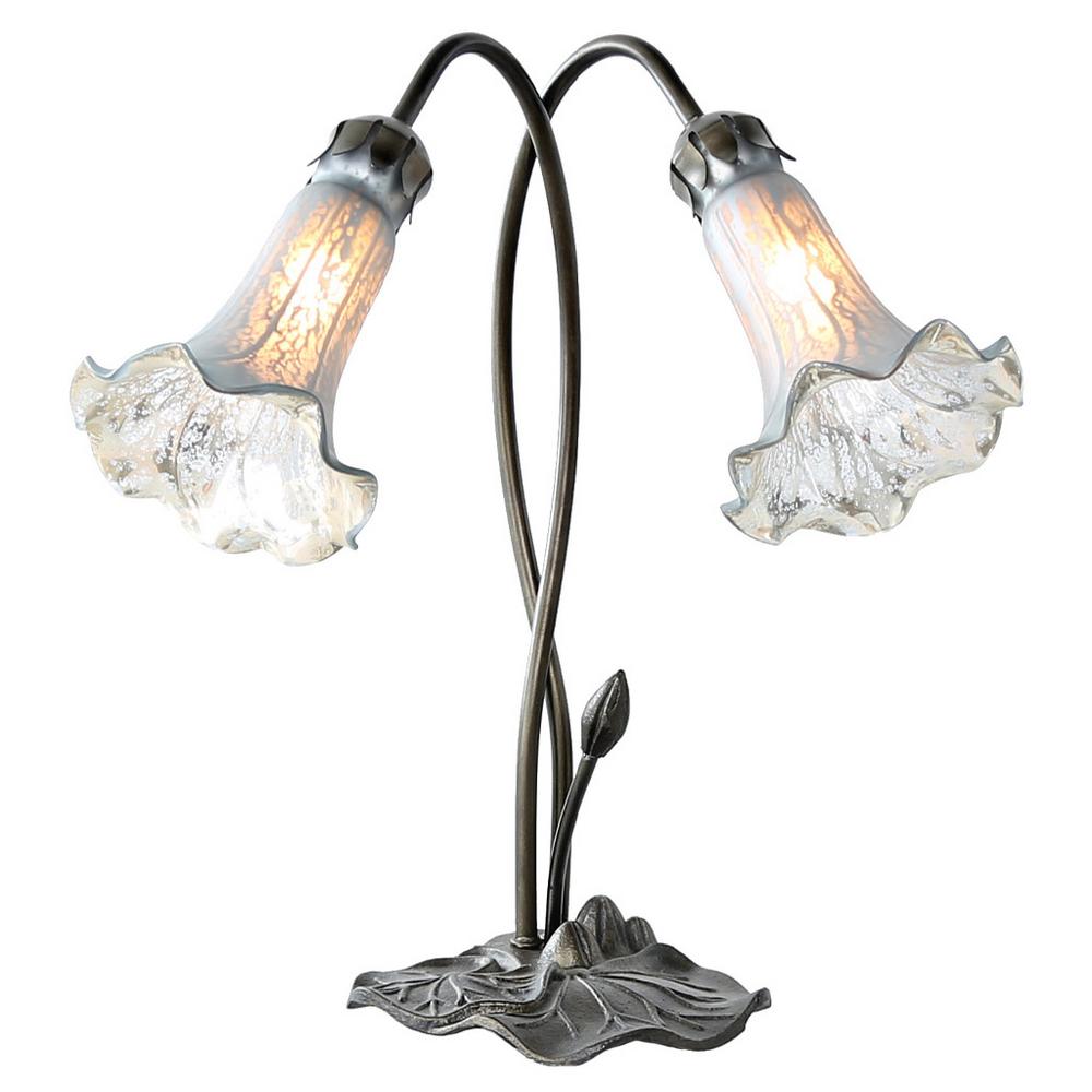 River Of Goods 16 In Matte Grey Table Lamp With Hand Blown Mercury Matte Grey Table Lamp With Hand Blown Mercury Glass