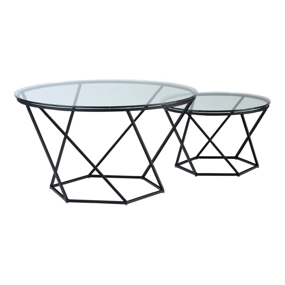 Walker Edison Furniture Company 2 Piece 28 In Black Clear Medium Round Glass Coffee Table Set With Nesting Tables Hdf28clrggbl The Home Depot - Clear Nesting Coffee Table Set Walker Edison Furniture Company 2 Piece 28 In Black Clear Medium Round Glass Coffee Table Set With Nesting Tables Hdf28clrggbl The Home Depot - Clear Nesting Coffee Table Set