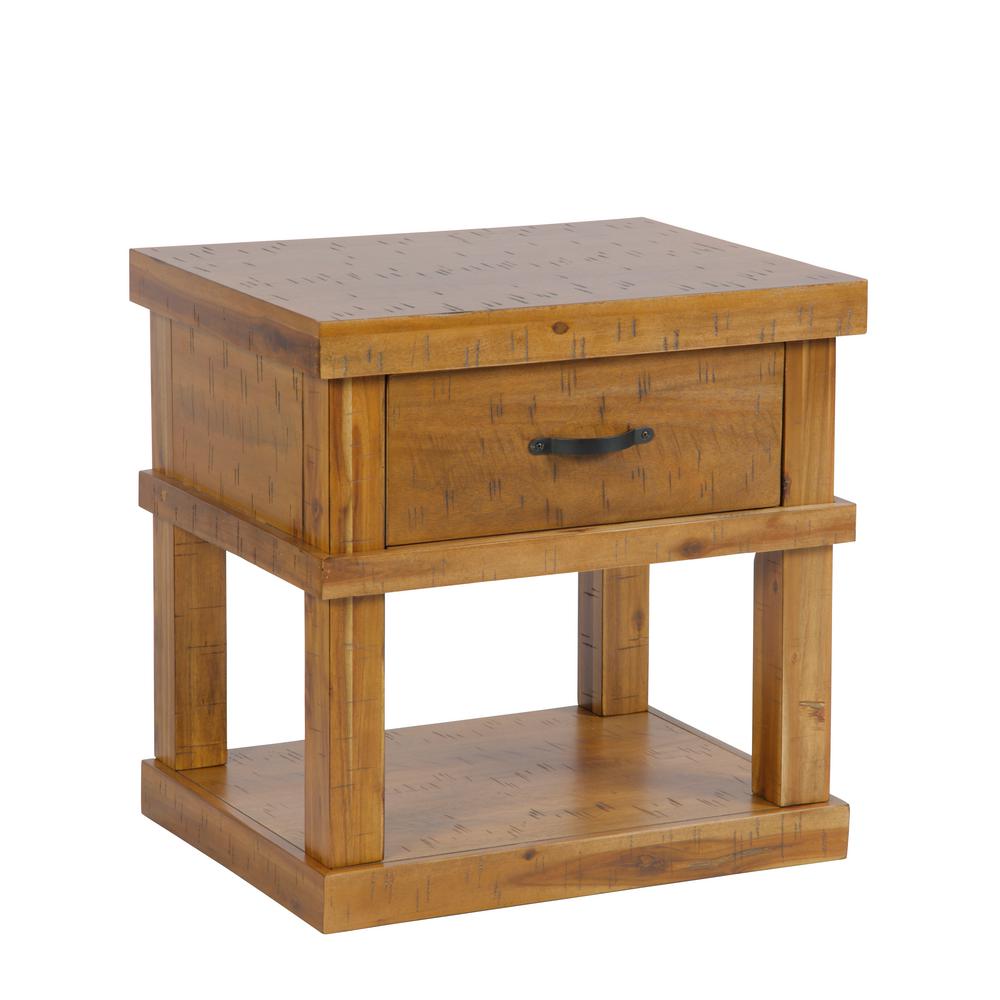 Yes End Tables Accent The Home Depot Solid Acacia Wood Distressed Toffee End Table Or Nightstand With 1 Drawer And Gun Concealment