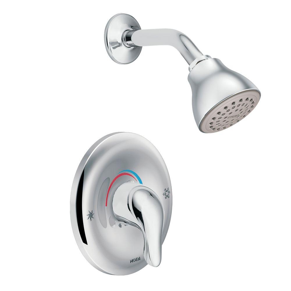 Moen Cau Posi Temp Valve And Single Handle 1 Spray Shower Faucet With In Chrome Included