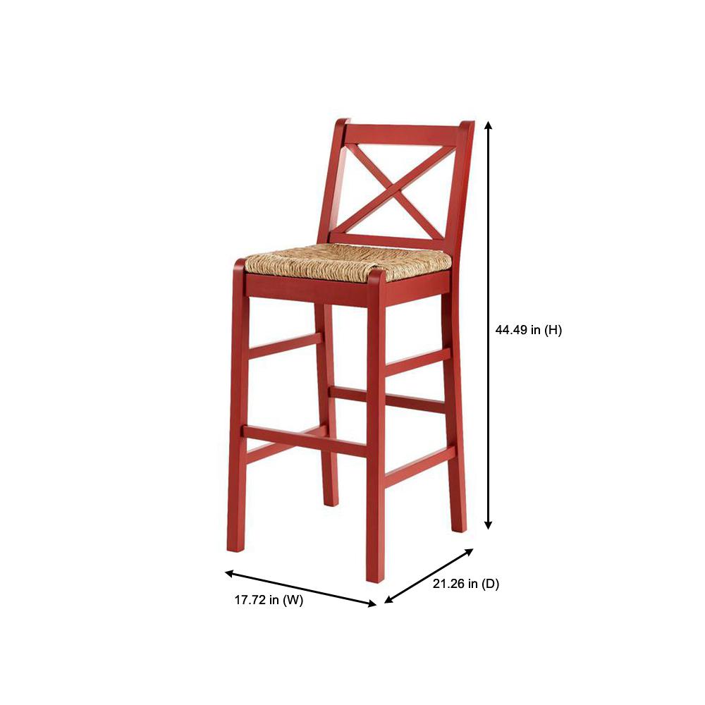 Home Decorators Collection Dorsey Mason Red Wood Bar Stool With