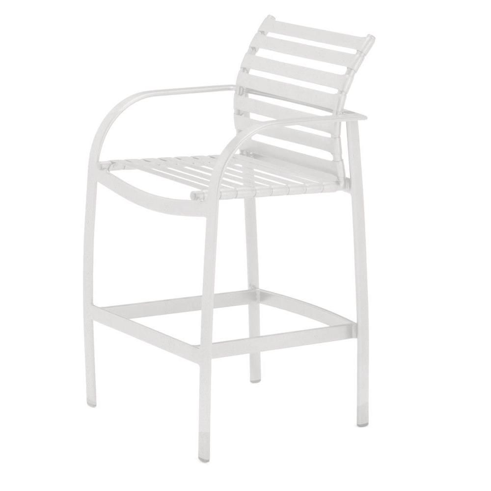 Tradewinds Scandia White Commercial Strap Patio Bar StoolHD5054M3