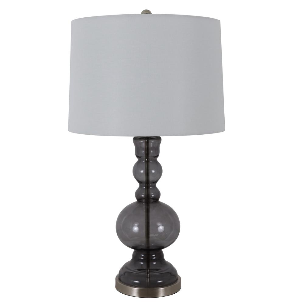 Decor Therapy Sadie 291/2 in. Smoke Gray Translucent Table Lamp