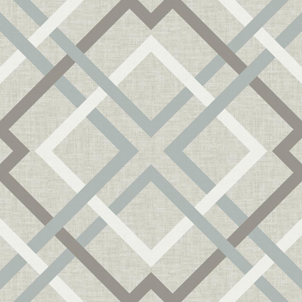 NuWallpaper Slate Blue Quatrefoil Peel And Stick WallpaperNU1826 The