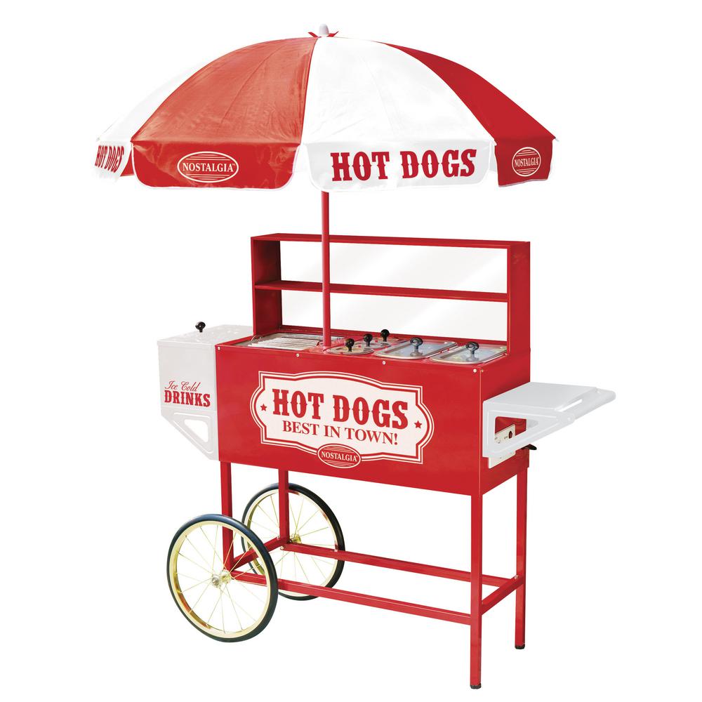 Nostalgia Vintage Collection Carnival Hot Dog Cart with Umbrella ...