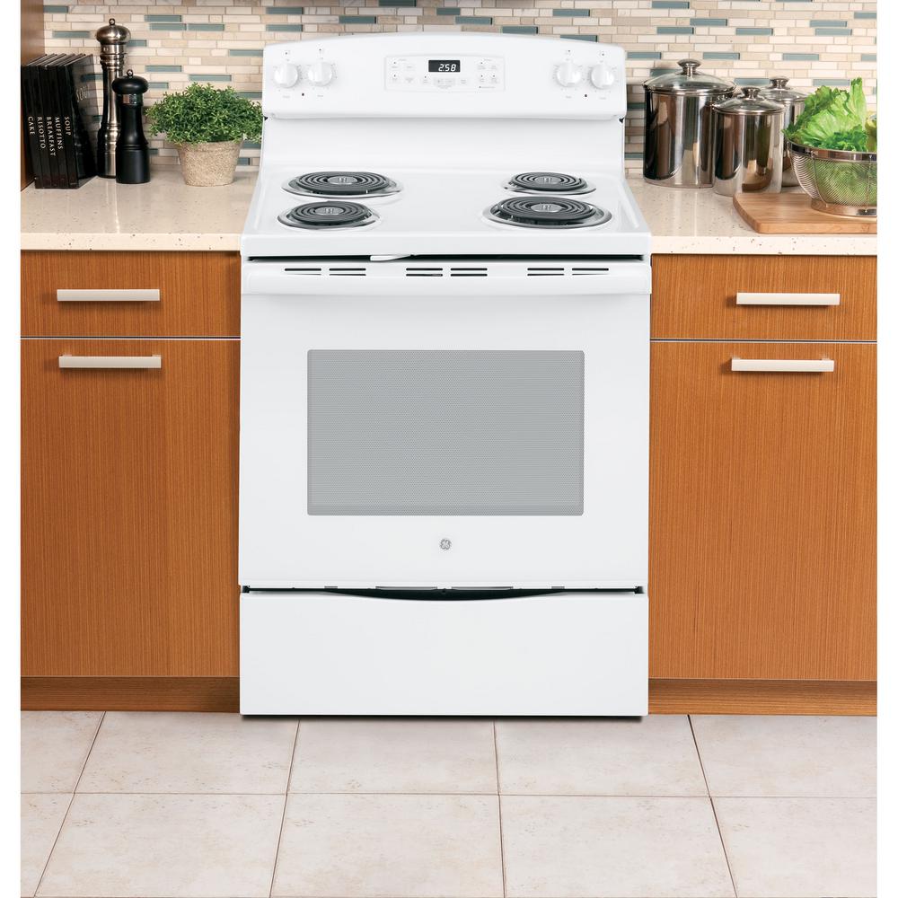 Ge 30 In 5 3 Cu Ft Electric Range With Self Cleaning Oven In