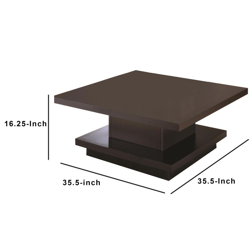 Benjara Contemporary Cuccino Brown Coffee Table With Storage Benjara Contemporary Cuccino Brown