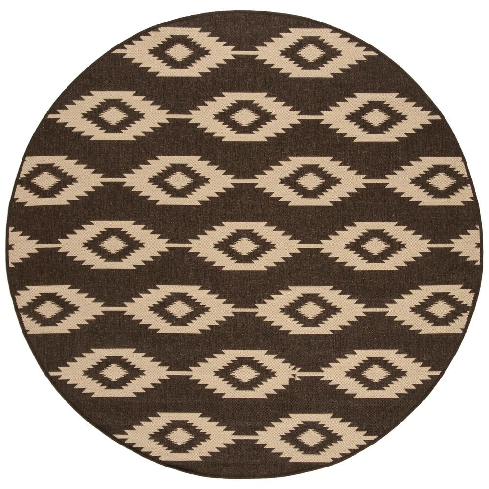 Safavieh Linden Cream/Brown 6 ft. 7 in. x 6 ft. 7 in. Round Area RugLND171U6R The Home Depot