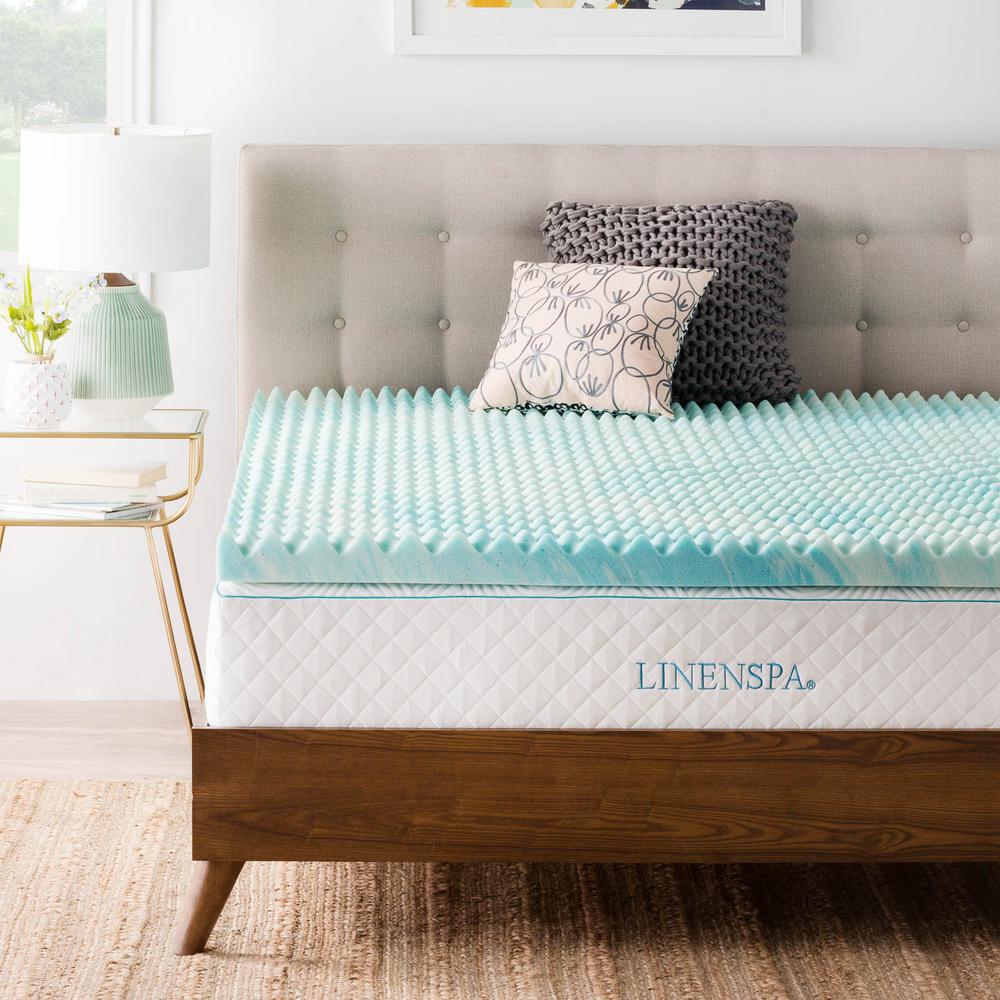 Linenspa 3 In. Twin Convoluted Gel Swirl Memory Foam Mattress Topper ...