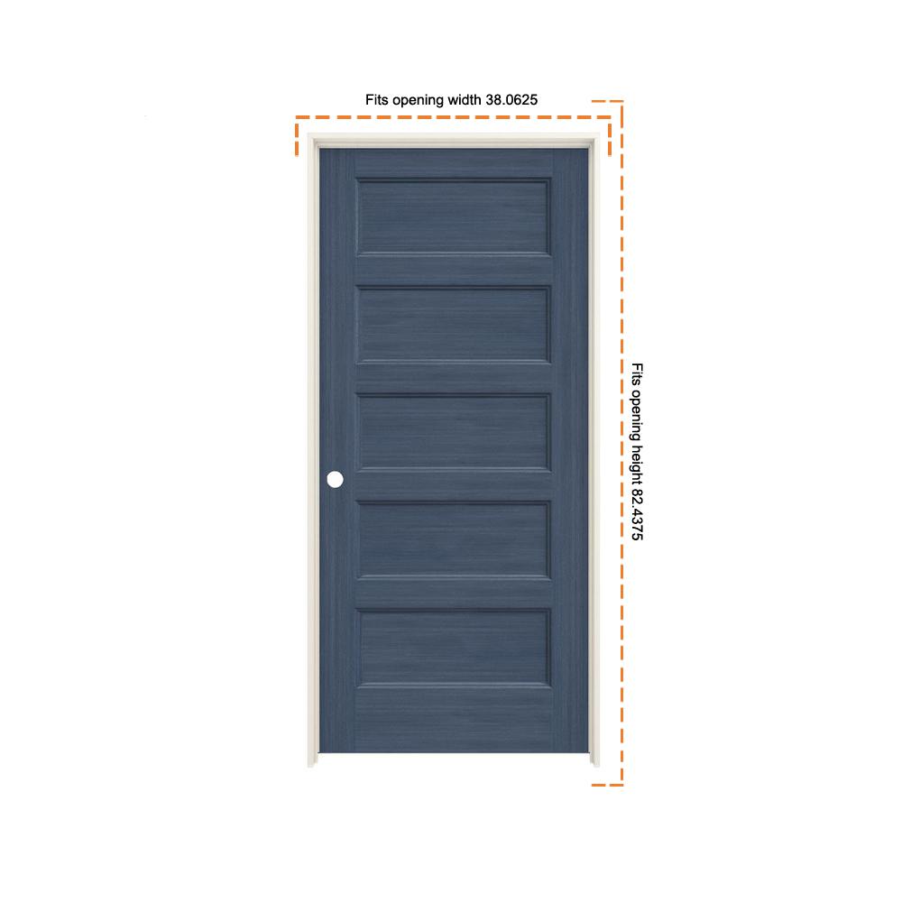 Jeld Wen 36 In X 80 In Conmore Denim Stain Smooth Solid Core Molded Composite Single Prehung Interior Door