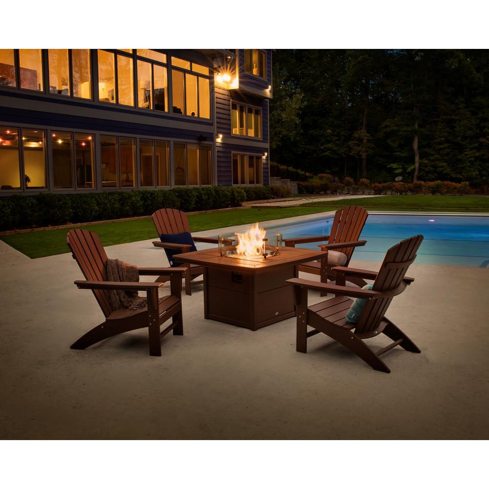 Polywood Grant Park 5 Piece Plastic Patio Adirondack Conversation