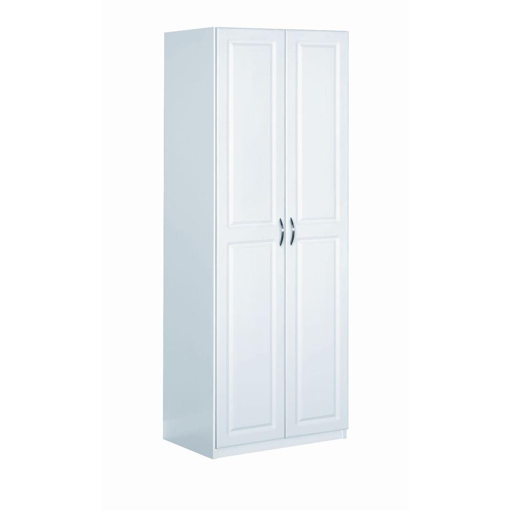 Simple White Storage Cabinet With Doors Home Depot for Small Space