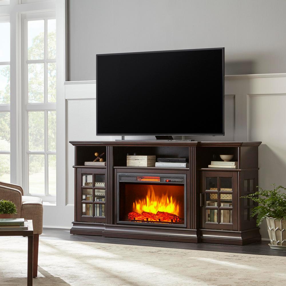 Klamath 75" Fireplace Mantle
 - Espresso Electric Fireplaces Fireplaces The Home Depot