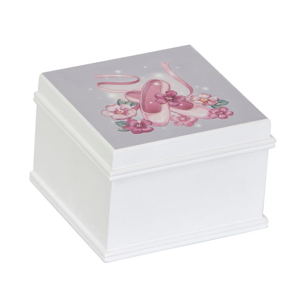 Mele & Co Surrey Girl's White Wooden Musical Ballerina Jewelry Box00804S17 The Home Depot