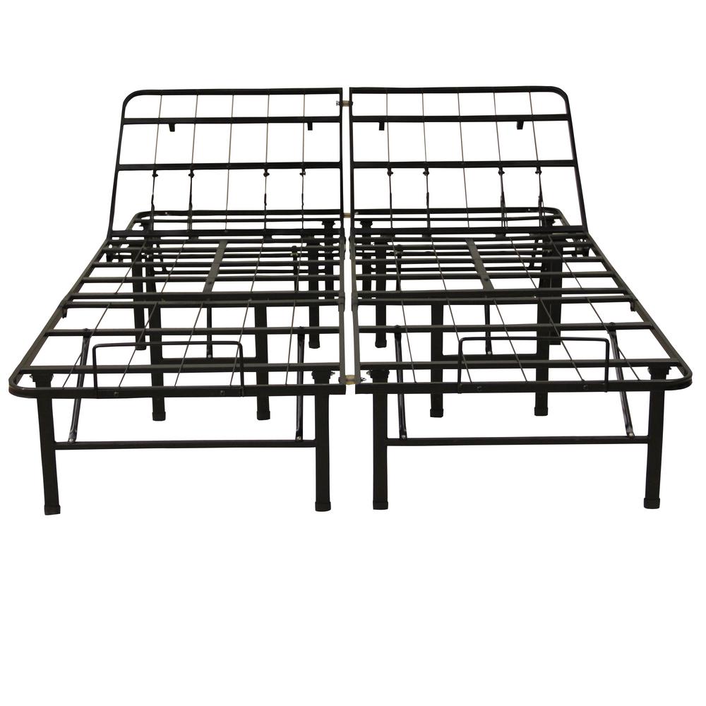 Hercules Hercules Cal King Size 14 In H Adjustable Heavy Duty Metal Platform Bed Frame 127001 5070 The Home Depot