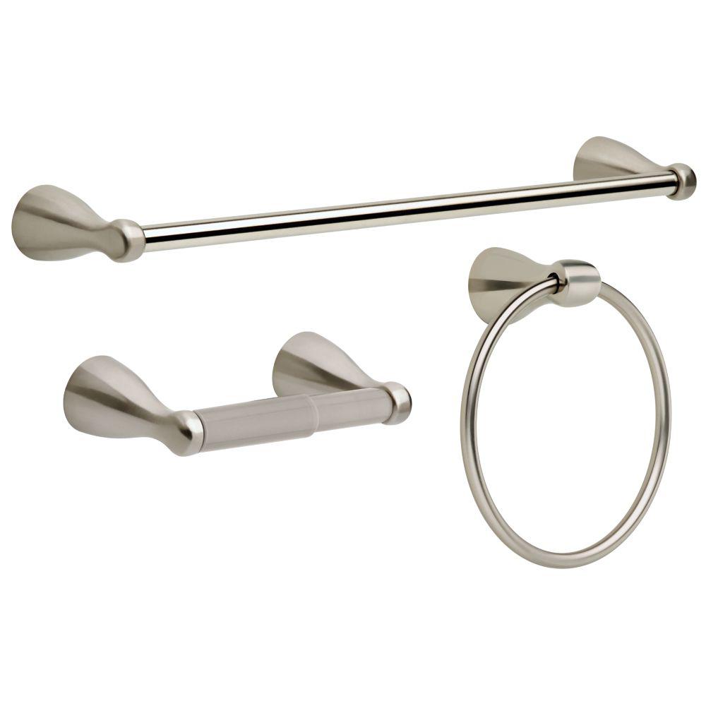Delta Foundations 3Piece Bath Hardware Set with Towel Ring, Toilet