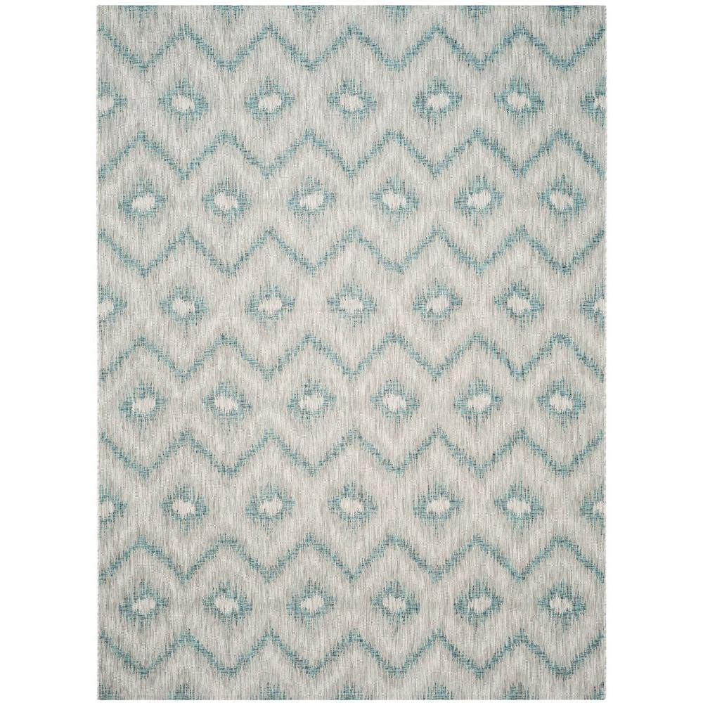 Safavieh Courtyard Gray Blue 9 Ft X 12 Indoor Outdoor Area Rug
